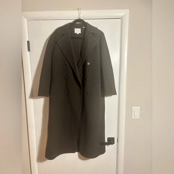 new Vince Wool-Blend Double-Breasted Long Coat deep espresso - Picture 10 of 10